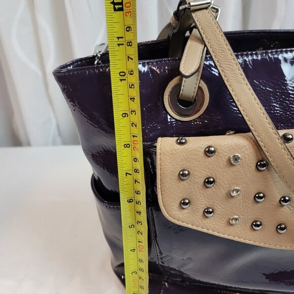 Grace Adele Patent Leather Purse with Clutch, Cosmetic Pouch, Shoulder Strap - Picture 8 of 12